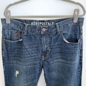 Aeropostale Mens 40x29* Bootcut Jeans Driggs Slim Denim Distressed Worn In Y2K